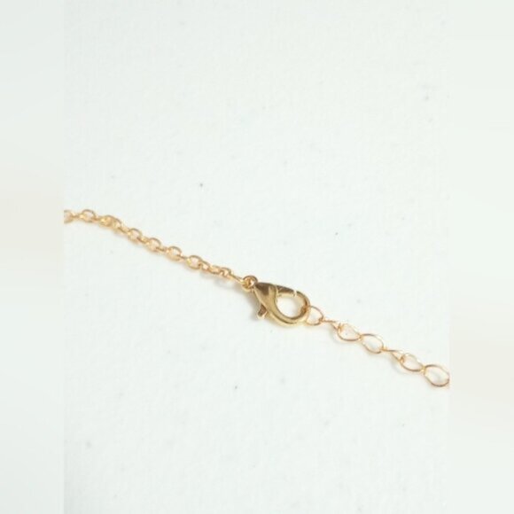 Tinkerbell Disney Gold Tone Cubic Zirconia Studded Pendant Necklace New - Picture 5 of 5